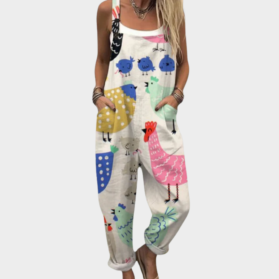 Andrea | Comfortable Printed Dungarees