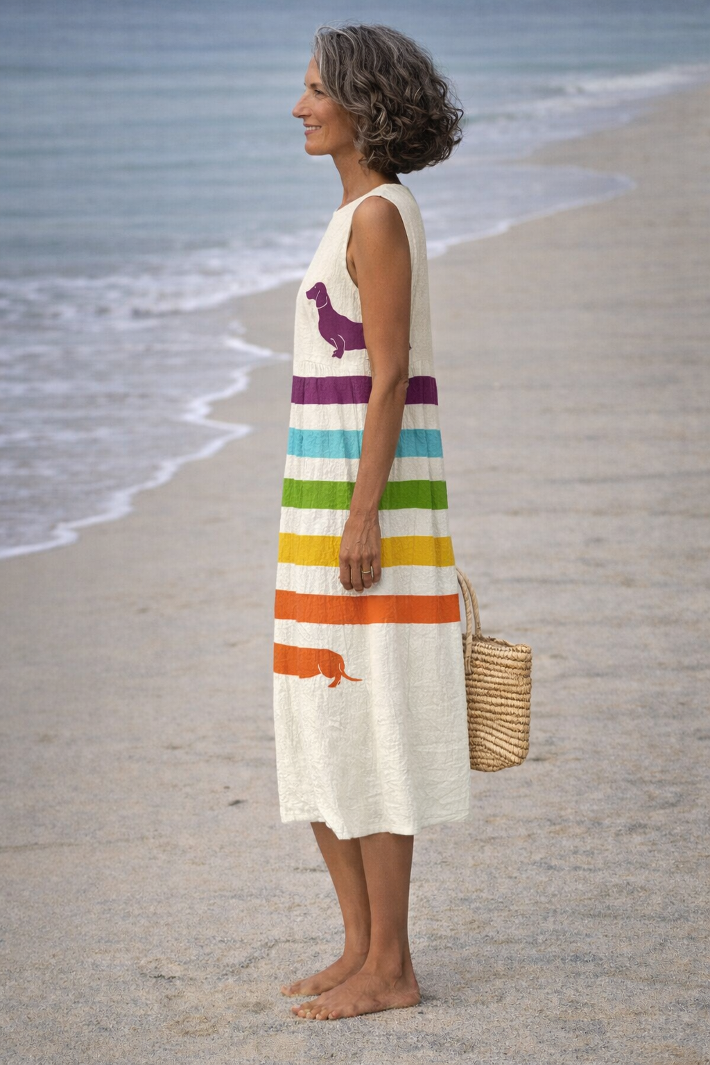 Andrea | Dress midi with with dachshund