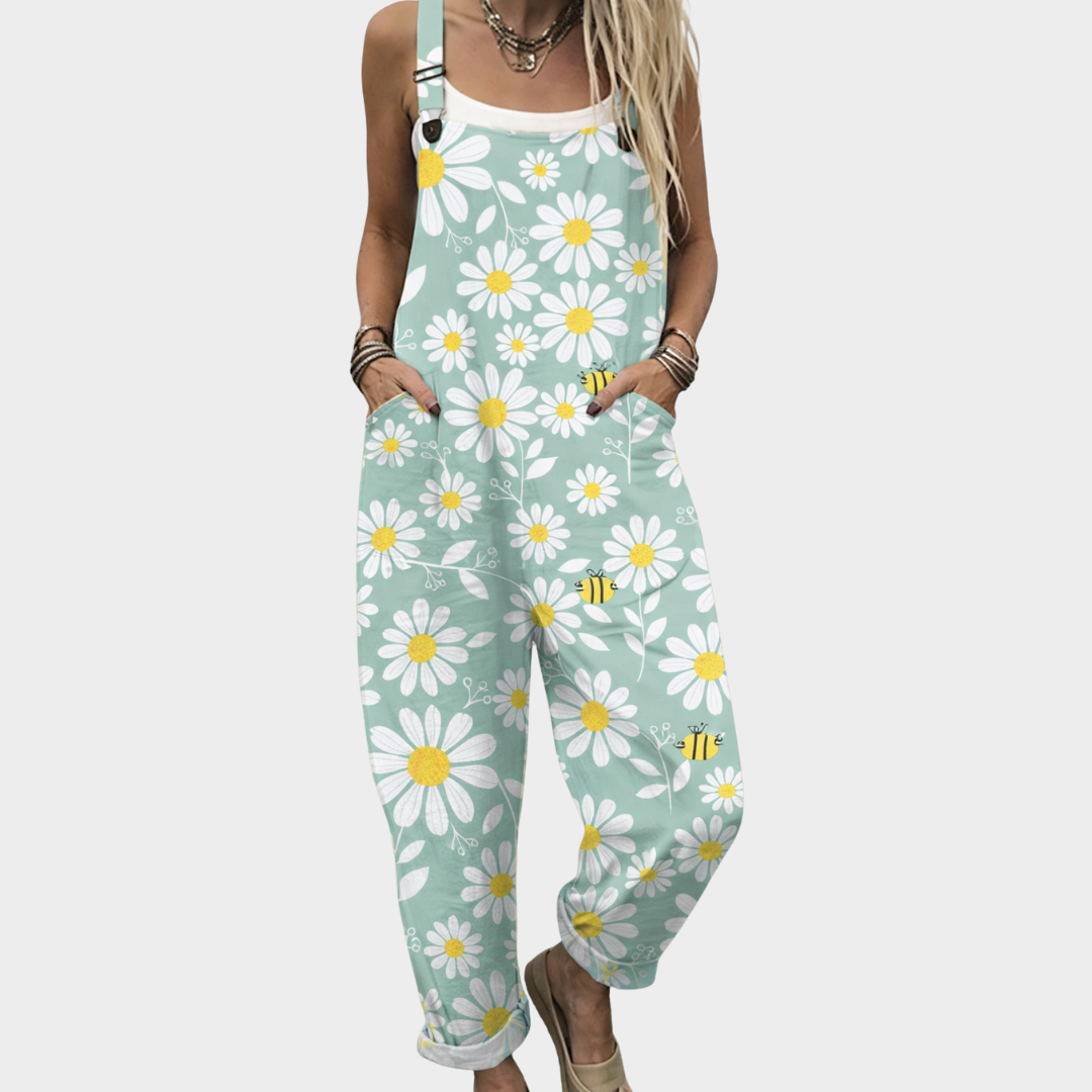 Mercedes | Comfortable Printed Dungarees