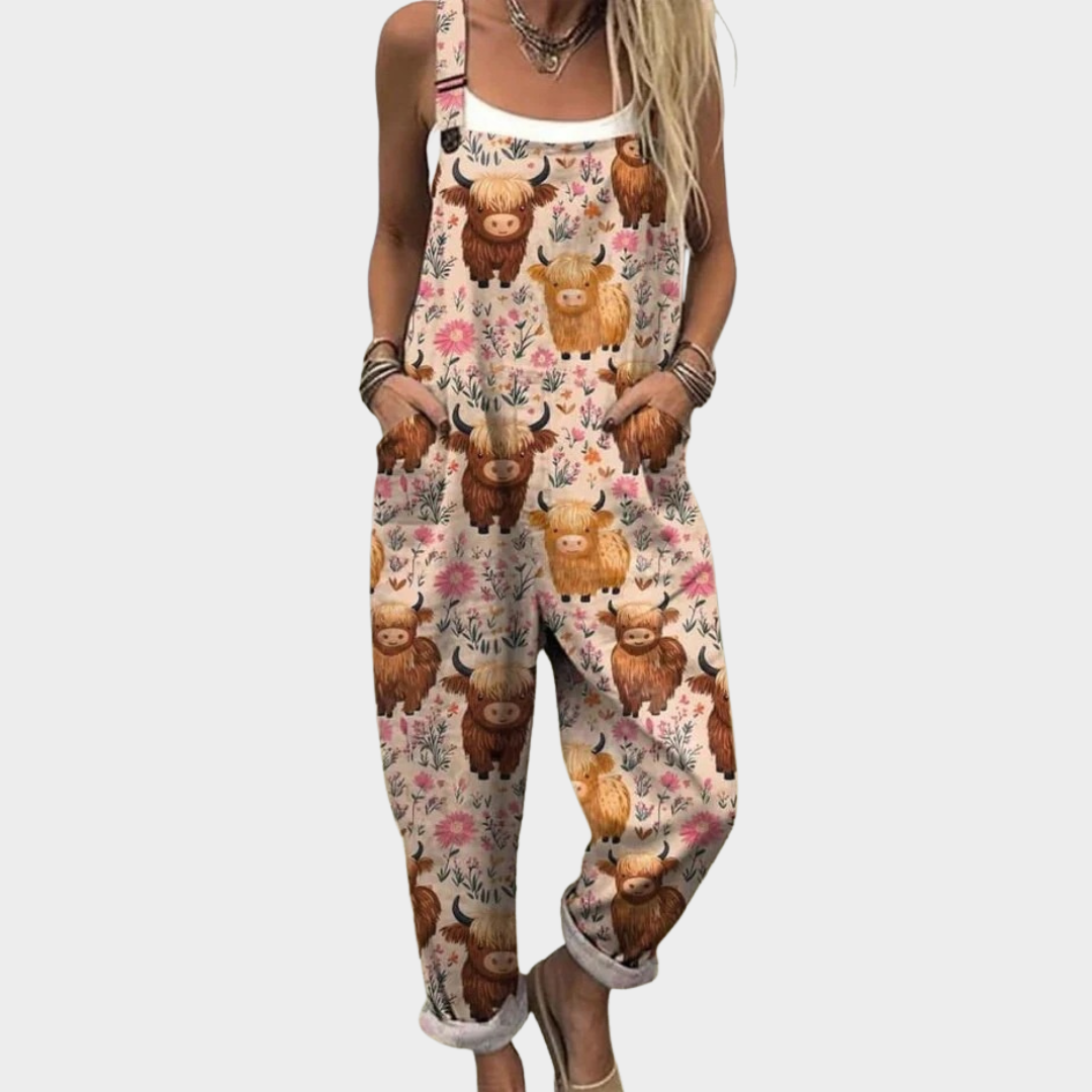 Paula | Comfortable Printed Dungarees