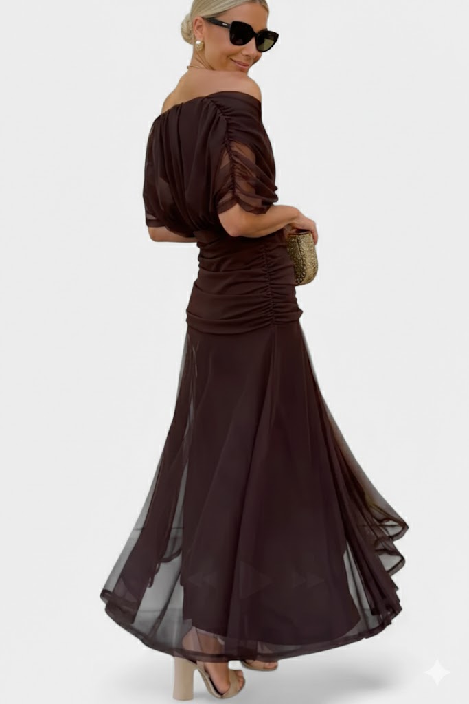 Velora™ | Dress Floral Long with V-Neckline