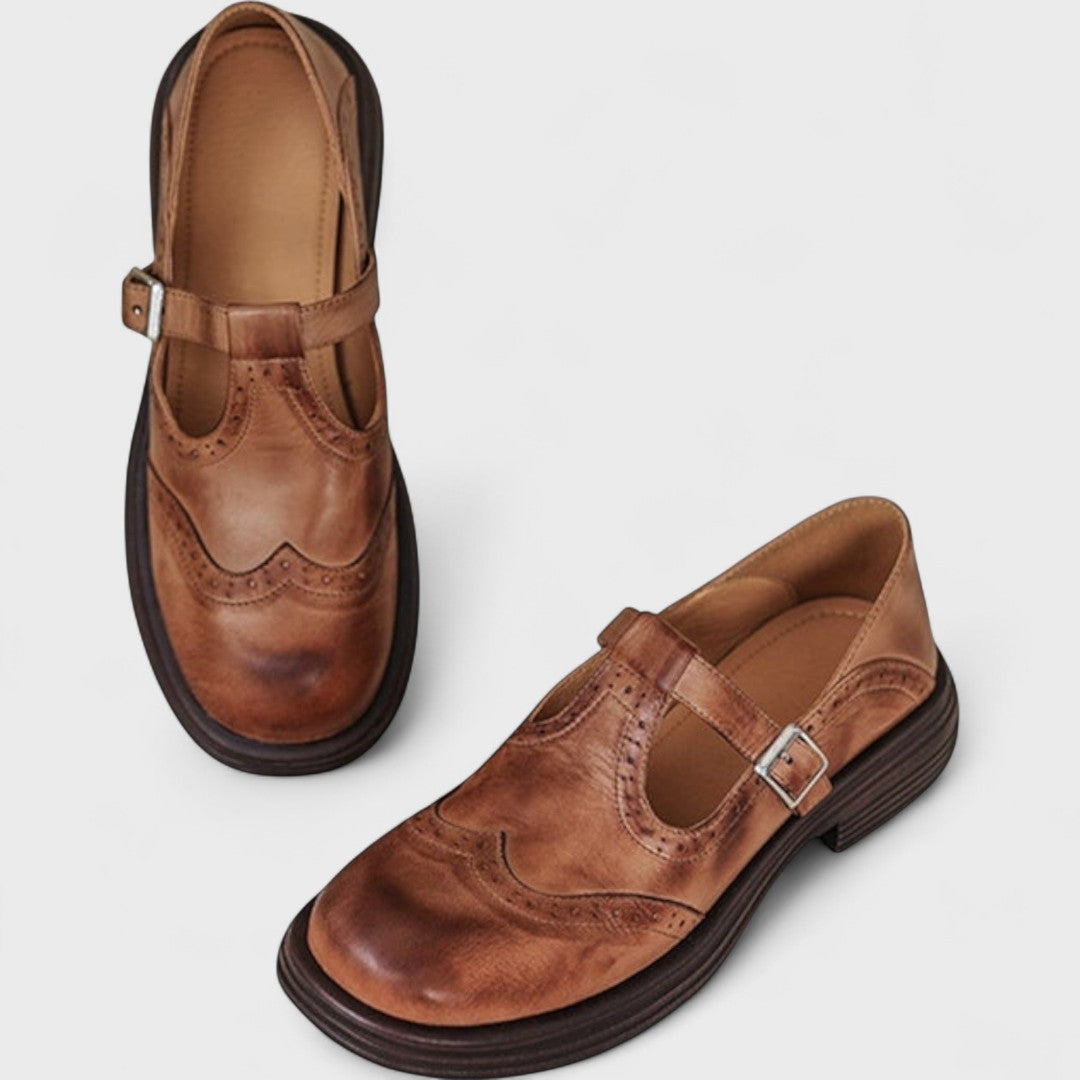 ELISA™ | Elegance and comfort. Heel of cuero.