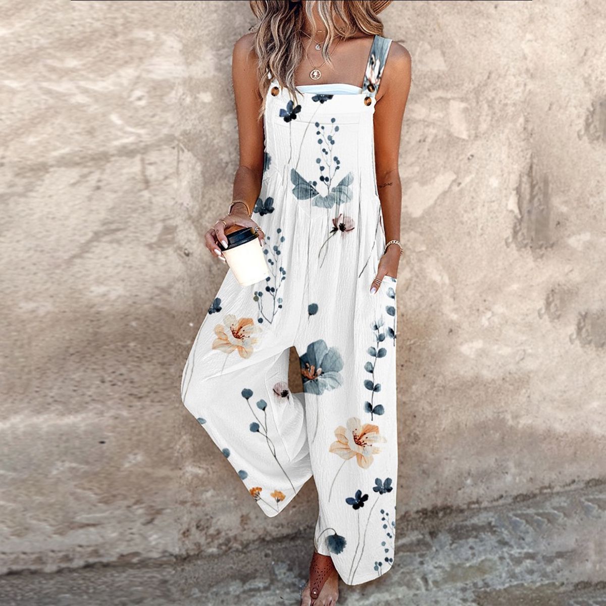 Sofìa | Comfortable Printed Dungarees