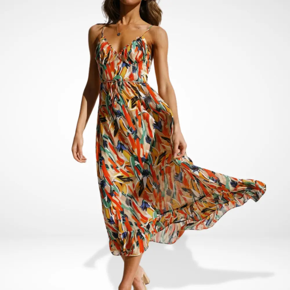 Yamy | Dress midi print with straps