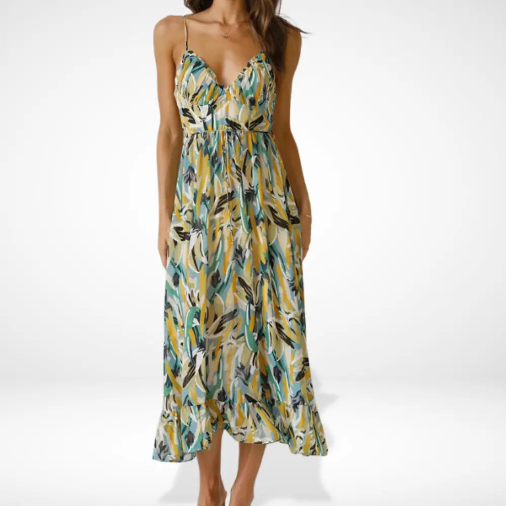 Yamy | Dress midi print with straps