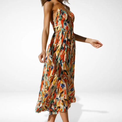 Yamy | Dress midi print with straps