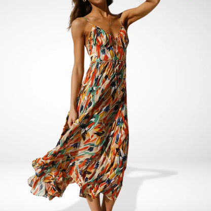 Yamy | Dress midi print with straps
