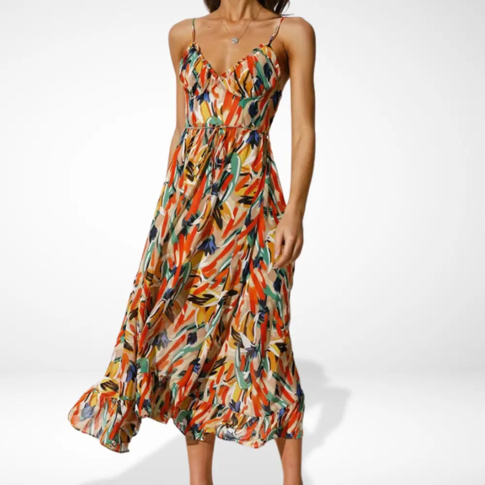Yamy | Dress midi print with straps