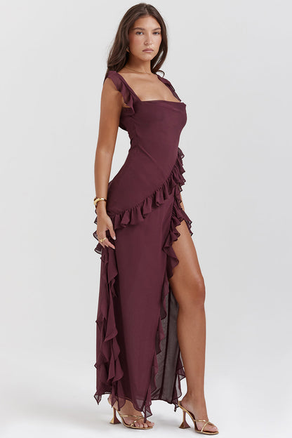 Cia | Dress with ruffles and charm