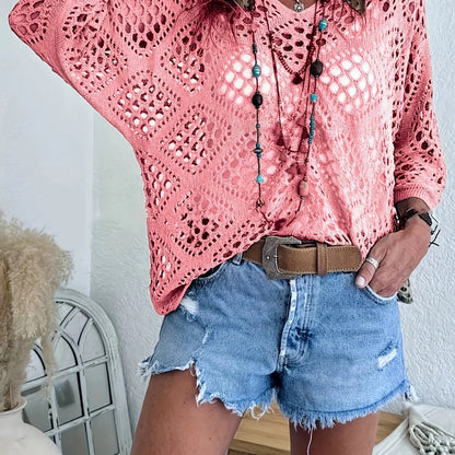 Riviera Crochet V-Neck Top