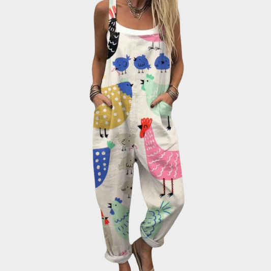 Andrea | Comfortable Printed Dungarees