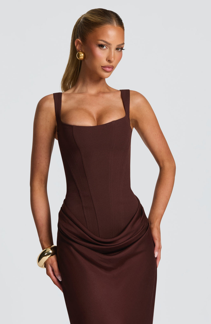 ELENA™ | DRESS MAXI WITH SHAPE OF HOURGLASS OF SAND
