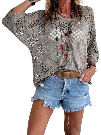 Riviera Crochet V-Neck Top