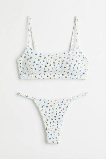 100% cotton – Set of lencería Sweet Meadow – Tanga of tiras finas