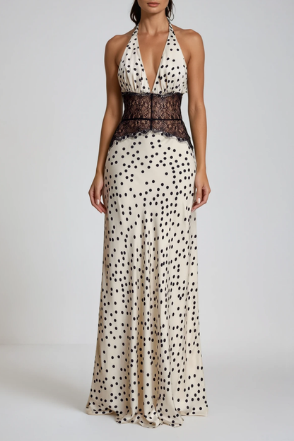 Light™ | Dress Maxi Polka dots with Encaje Elegant