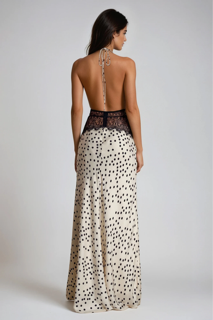 Light™ | Dress Maxi Polka dots with Encaje Elegant