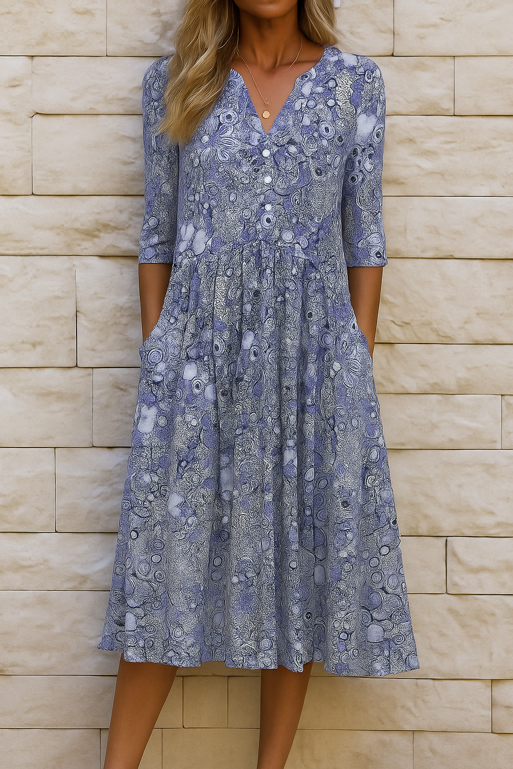 OLIVIA | DRESS ELEGANT WITH NECKLINE IN V