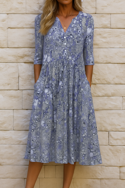 OLIVIA | DRESS ELEGANT WITH NECKLINE IN V