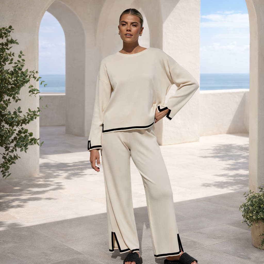 SET KNIT CREAM CONTRAST™ | Minimalism sophisticated for your everyday wear