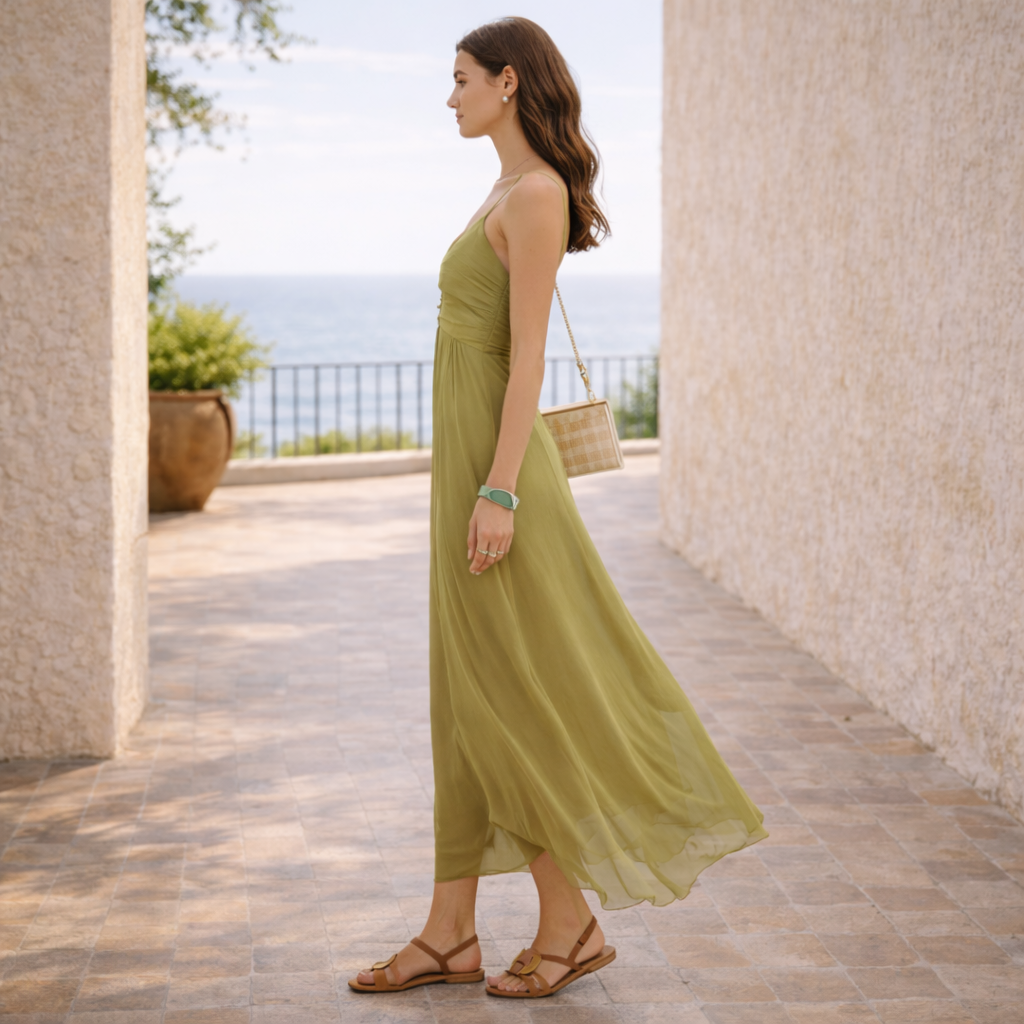 MILÁN™ DRESS | Movement ethereal in green olive