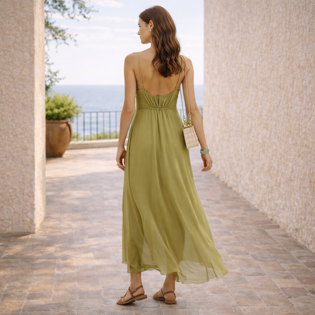 MILÁN™ DRESS | Movement ethereal in green olive