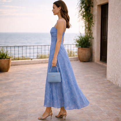 FLORENCIA™ DRESS | Delicacy floral in dusty blue