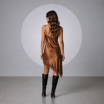Noa™ | Dress Lencero Satin with Encaje Black