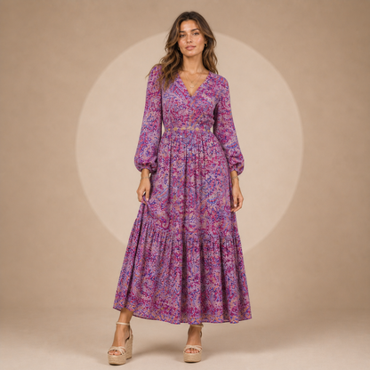 Lucía™ | Dress Maxi Boho with Print Paisley