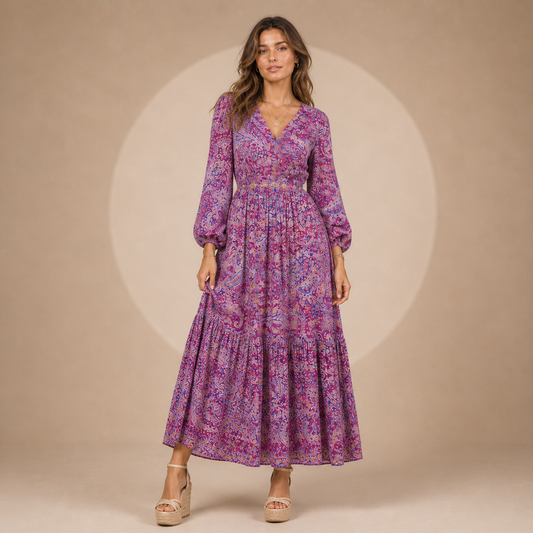 Lucía™ | Dress Maxi Boho with Print Paisley