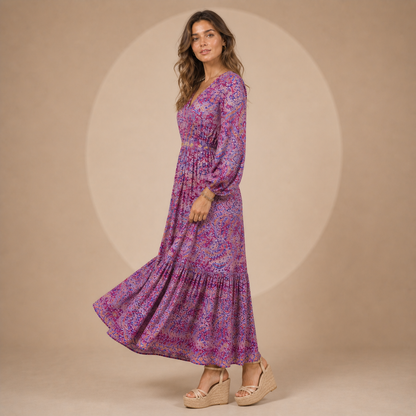 Lucía™ | Dress Maxi Boho with Print Paisley