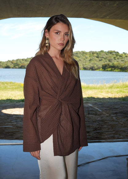 Esme Draped Twist Blouse