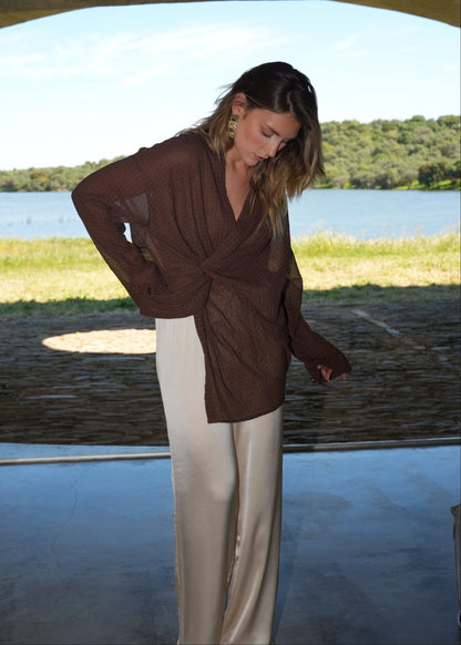 Esme Draped Twist Blouse