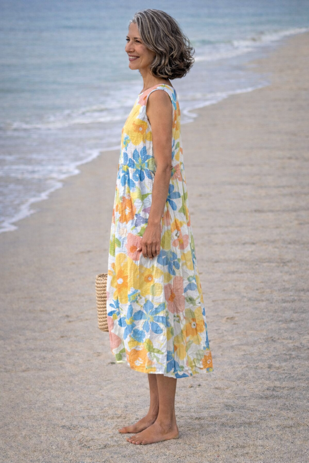 Ella | Dress midi with flowers pastel