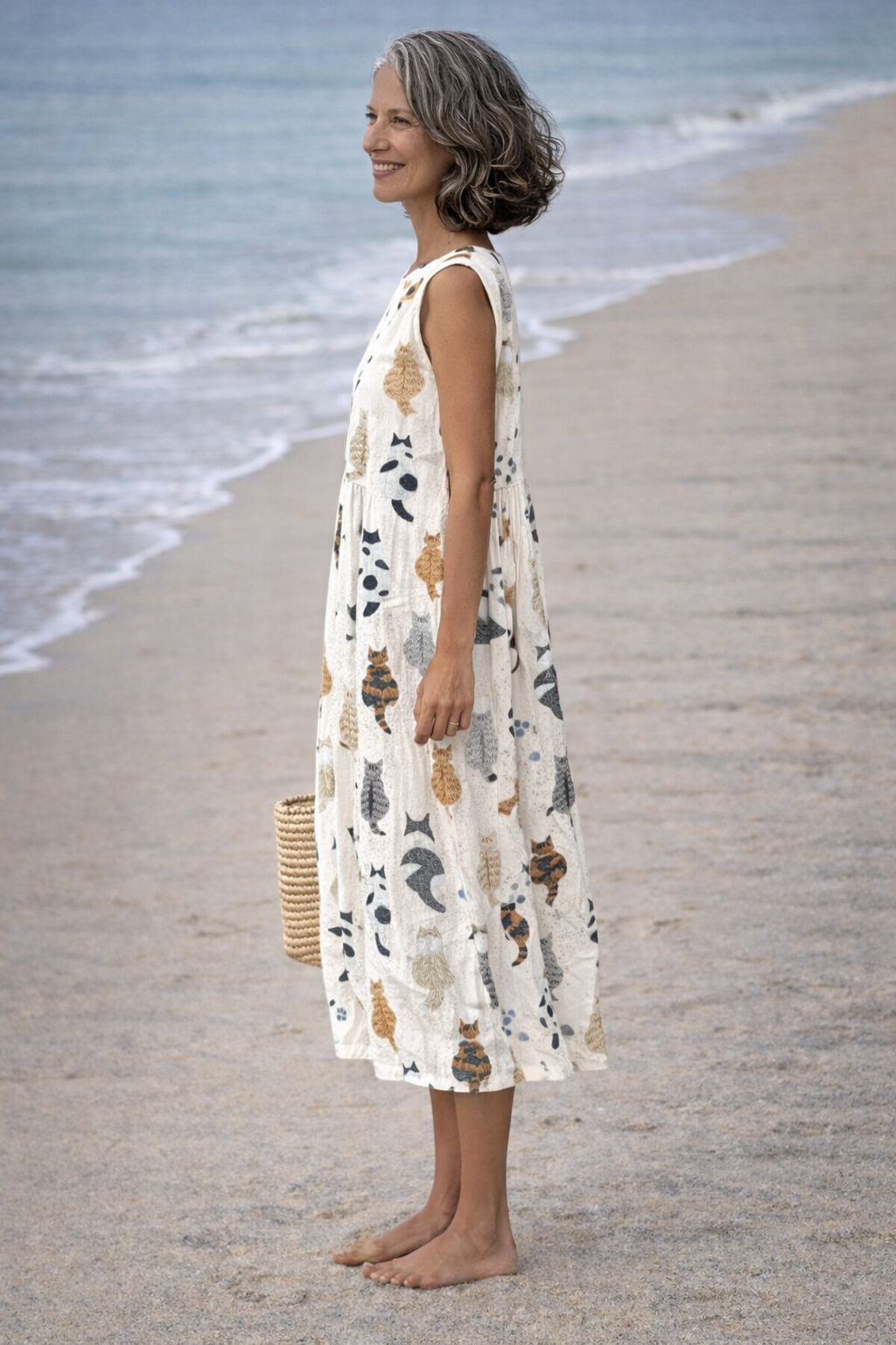 Alina | Dress midi with with cats cute