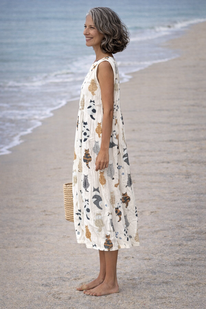 Alina | Dress midi with with cats cute