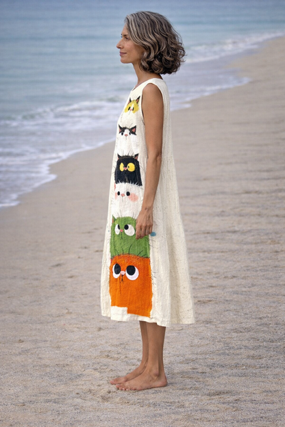 Zoé | Dress midi with with cat cute