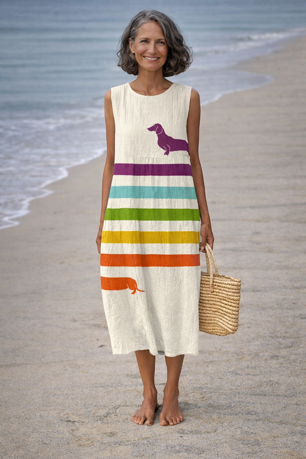 Andrea | Dress midi with with dachshund