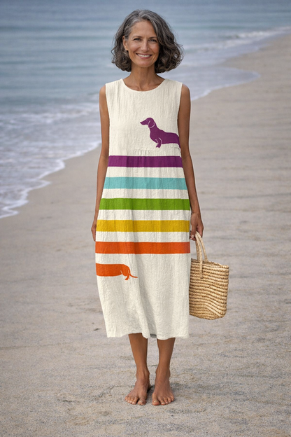 Andrea | Dress midi with with dachshund
