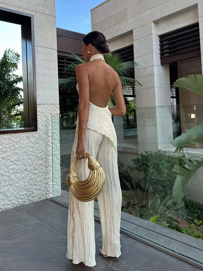 Luna™ Set | Top Halter & Trousers Flowing