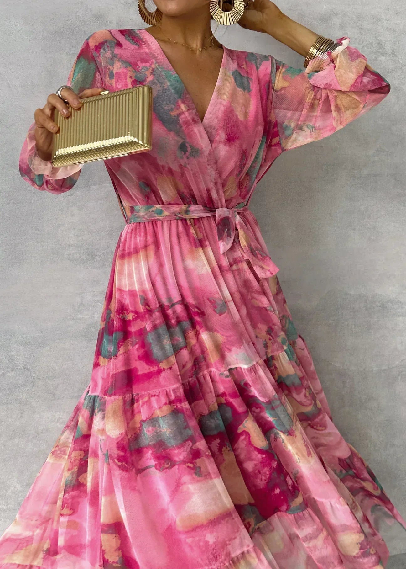 Dress Wrap with Print Floral