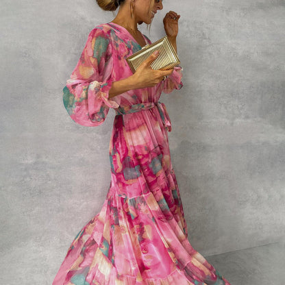 Dress Wrap with Print Floral