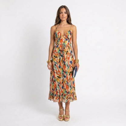 Yamy | Dress midi print with straps