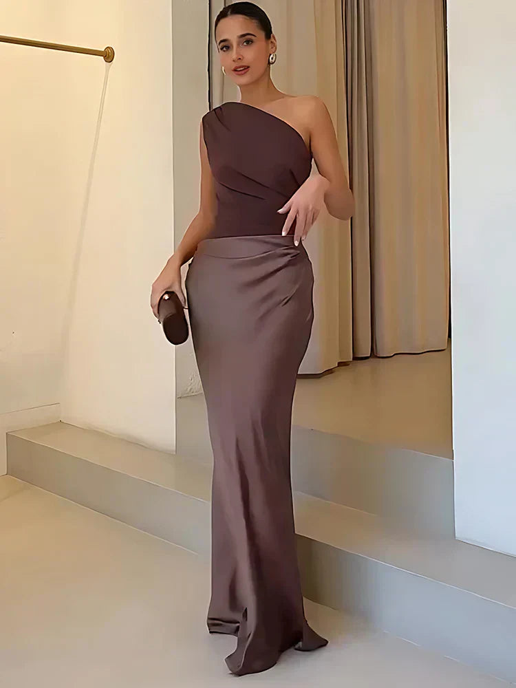 Dress Maxi with Culpabilidad in Satin