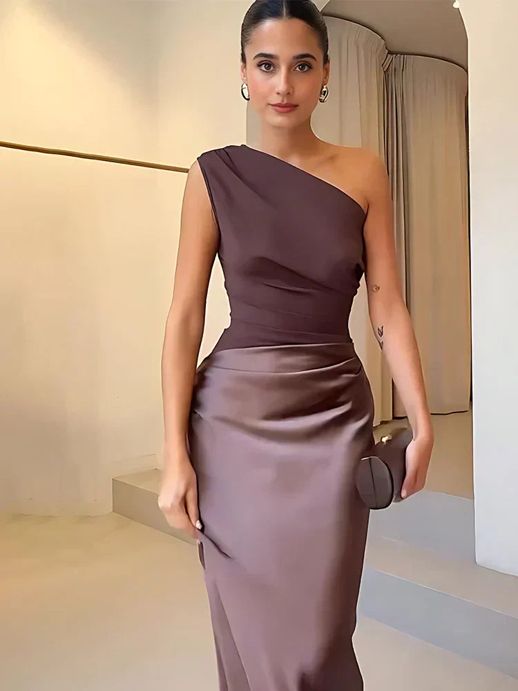 Dress Maxi with Culpabilidad in Satin