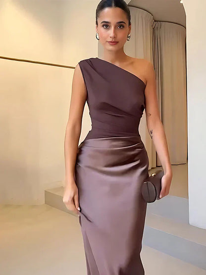 Dress Maxi with Culpabilidad in Satin