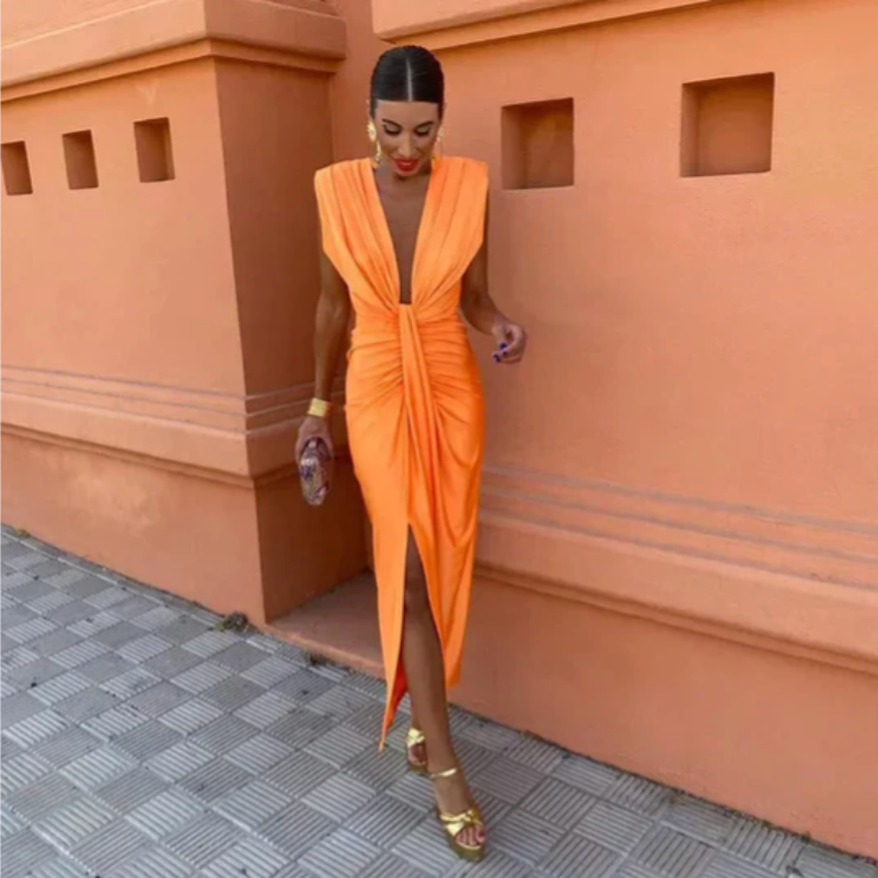 Dress Pleated Elegant