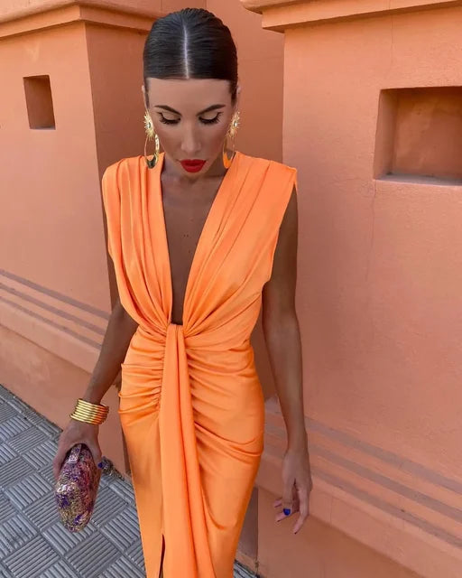 Dress Pleated Elegant