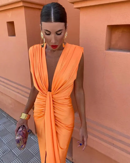 Dress Pleated Elegant