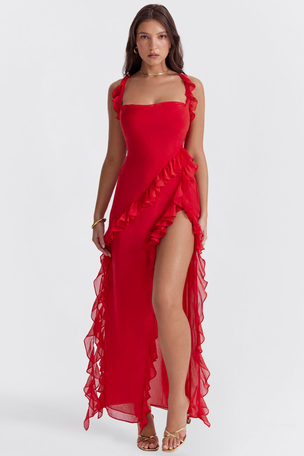 Cia | Dress with ruffles and charm