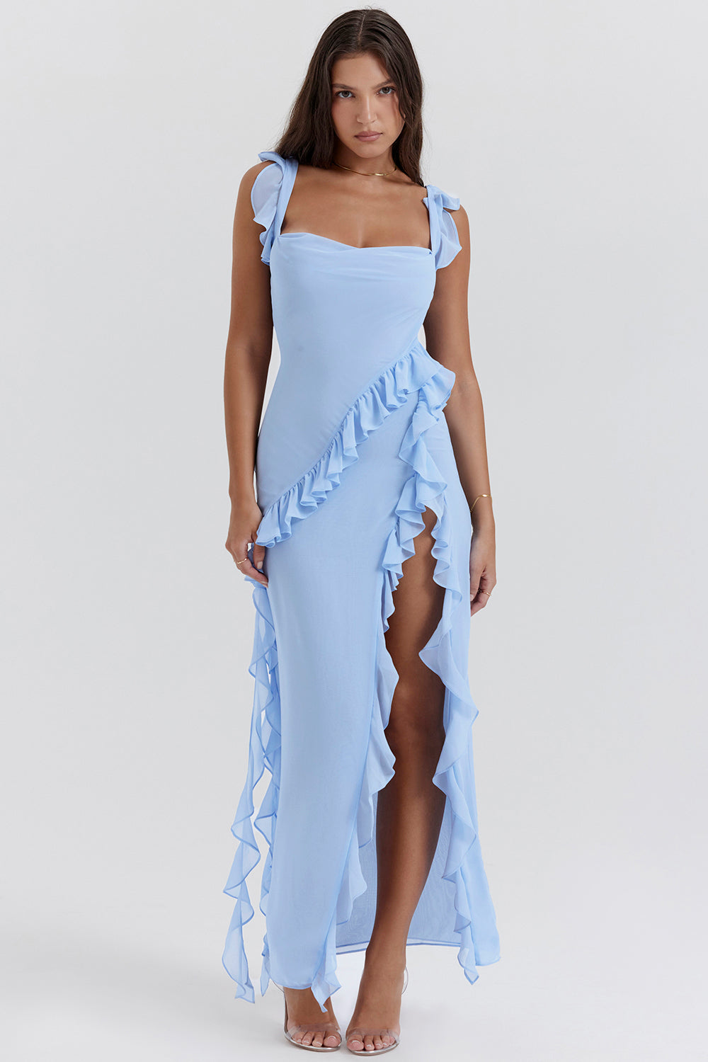 Cia | Dress with ruffles and charm